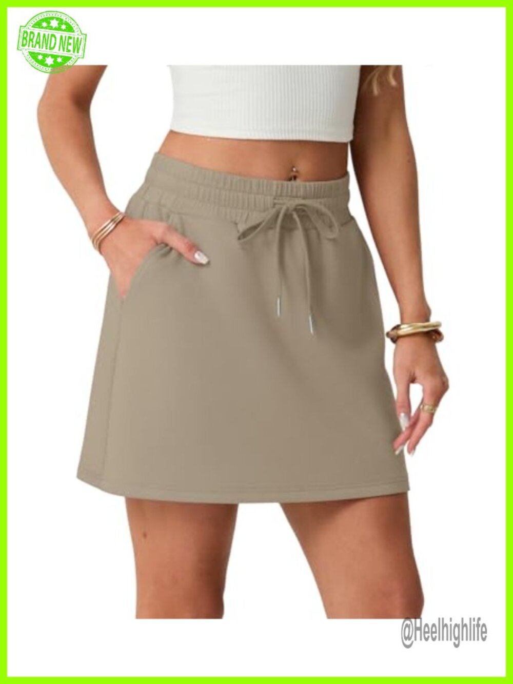 Active Skort with Built-in Shorts & Pockets for Golf Tennis Workout